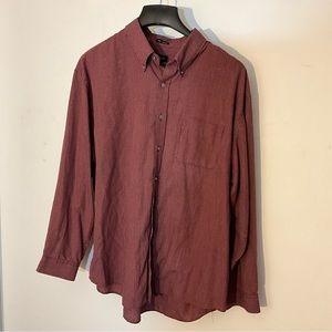 Van Heusen, extra extra-large, red white platted button down shirt